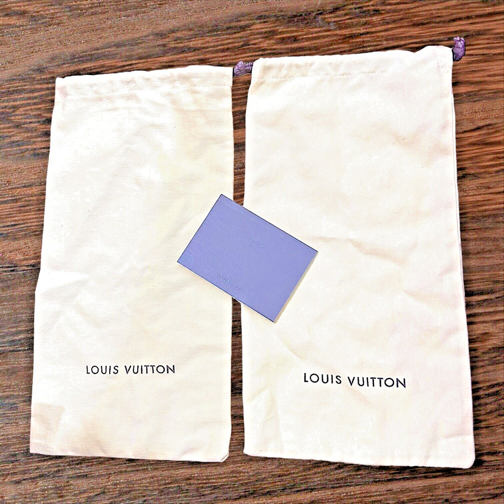 Louis Vuitton Drawstring Dust Bag Large w Booklet 16x8” Authentic Set of 2 Empty